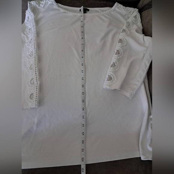Talbots White Blouse with Lace Sleeves - Picture 7 of 8